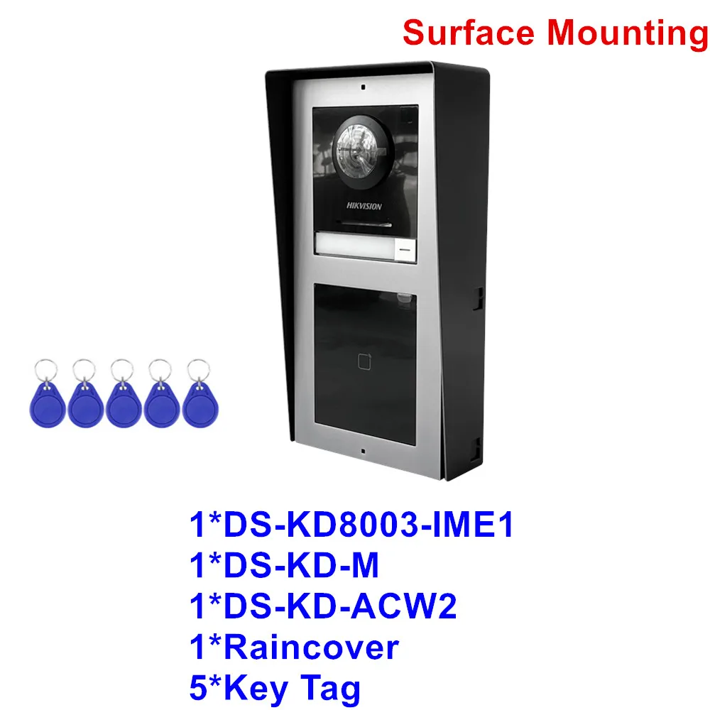 Hikvision 2mp IP Video Intercom System DS-KD8003-IME1 DS-KD-M DS-KD-ACW2 Raincover DS-KABD8003-RS2 Door Station Module Doorbell