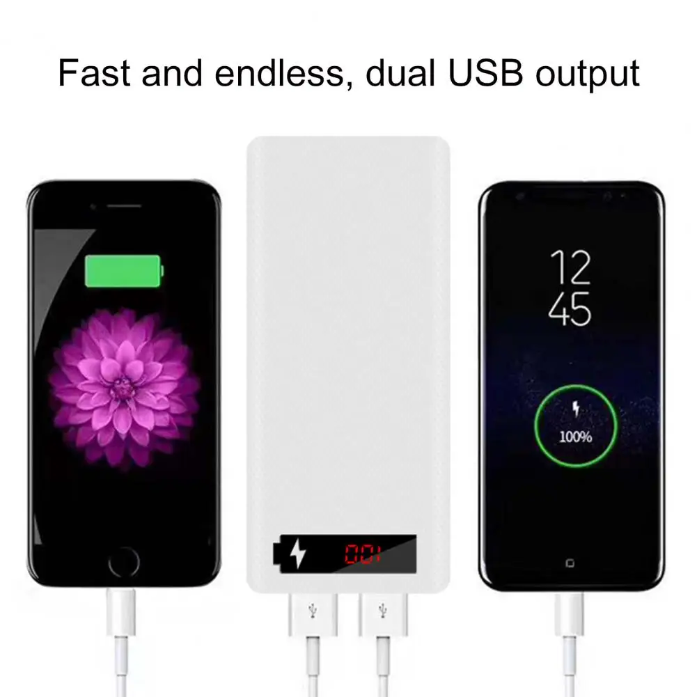 L8 Power Bank Case With Digital Display Screen LED Light Weld-free 18650 Battery Charger Box Empty Shell Power Bank Maker