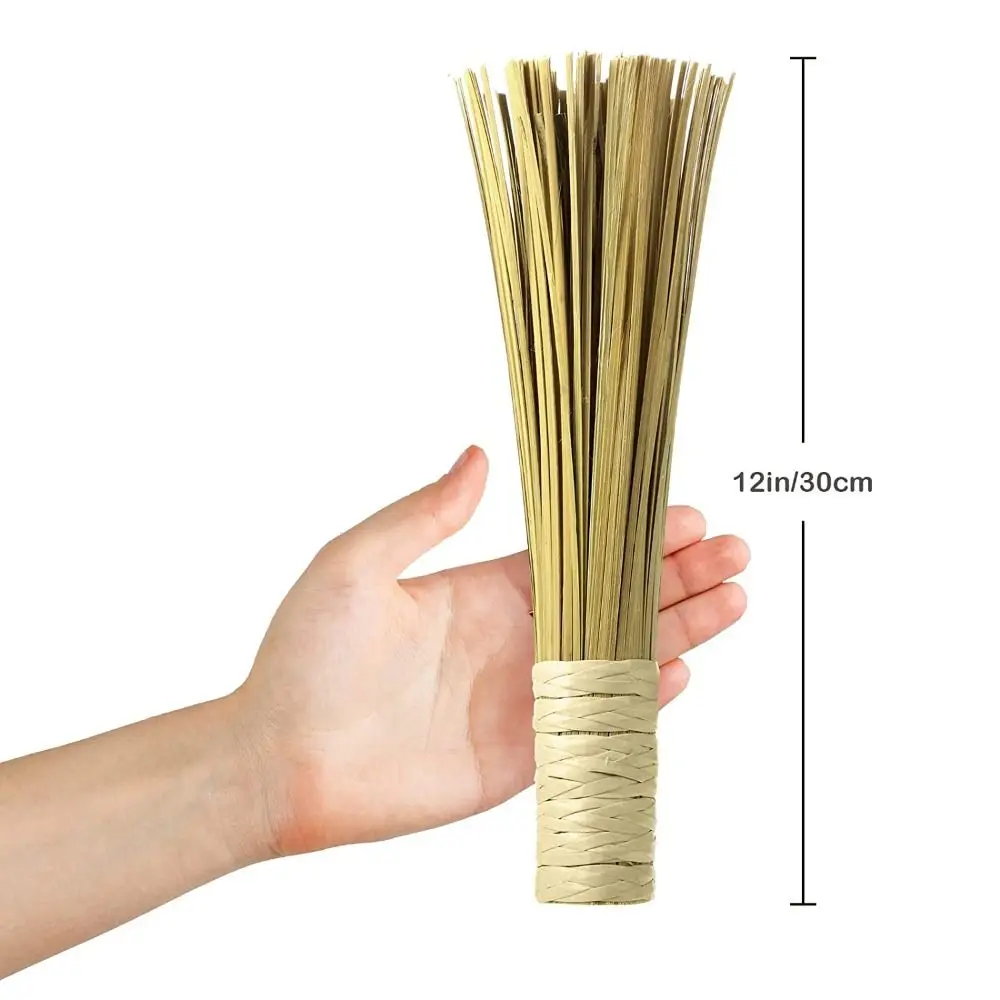 1PC 7 Inches Length Wok Brush Cleaning Whisk Traditional Bamboo Wok Brushes Kitchen Tools