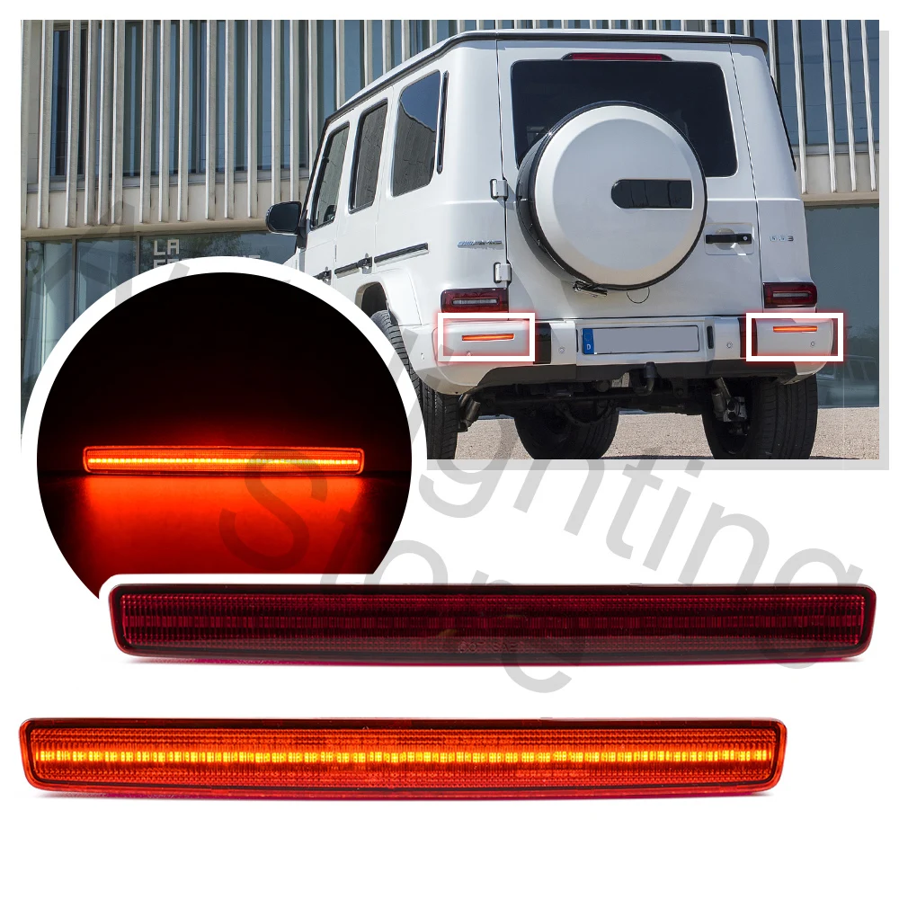 

2PCS LED Rear Bumper Reflector Lights For Mercedes Benz G550 G63 AMG 2019 2020 2021 12V Tail/Brake Turn Signal Lamp