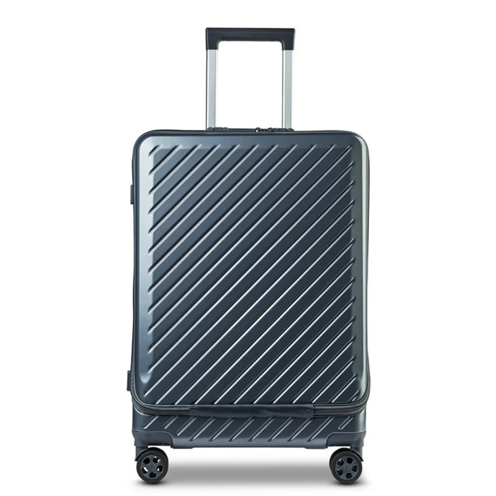 

Gray 20" 24" 28" Front Open Laptop Pocket PP Handle Carry On Suitcase Boarding Trolley Luggage