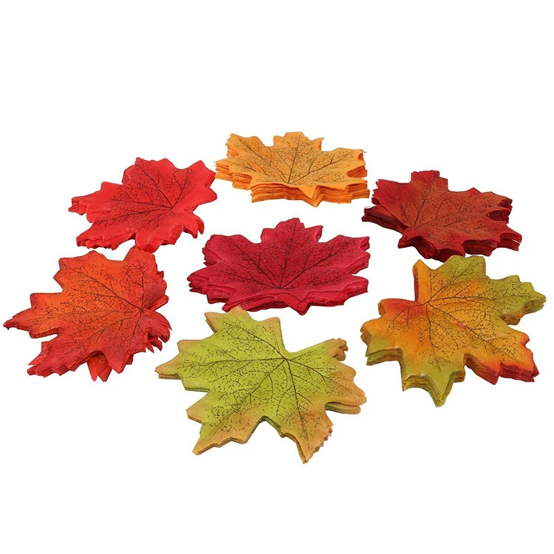 Simulation Maple Leaf Photo Scene Layout Size Decoration Creative Home Props 100 Pieces 8cm