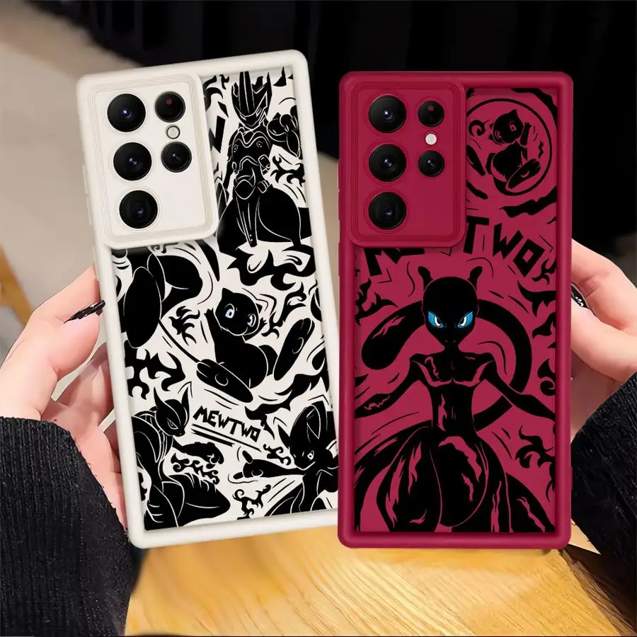 Funda para Samsung Galaxy S25 S21 S20 FE S24 Ultra S23 S25 S22 Plus Note 20 Ultra, Diseño Pokemon Mewtwo