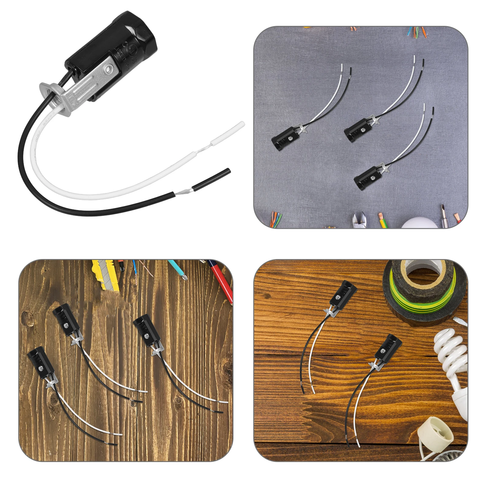

5Pcs E12 Lamp Holder Plug-in Socket Replacement Ceiling Light Base Adapter Chandelier Wire Screw Modern Pendant Fixture