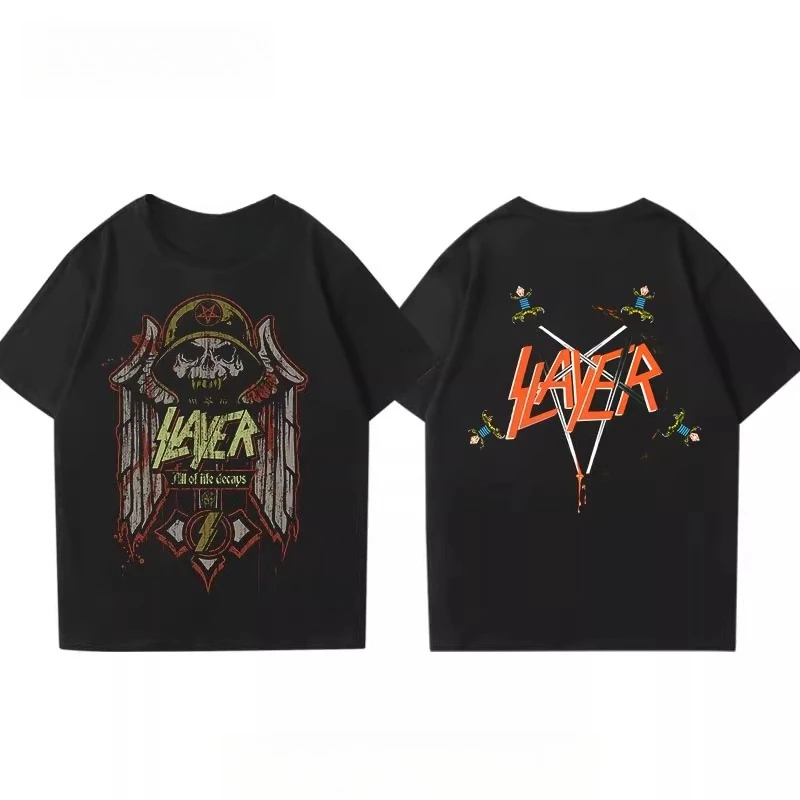 القاتل الفرقة الطرفية قصيرة الأكمام الرجال والأطفال تي شيرت ثلاثية الأبعاد ألياف البوليستر تورنت المعادن روك الشارع فضفاضة قصيرة الأكمام