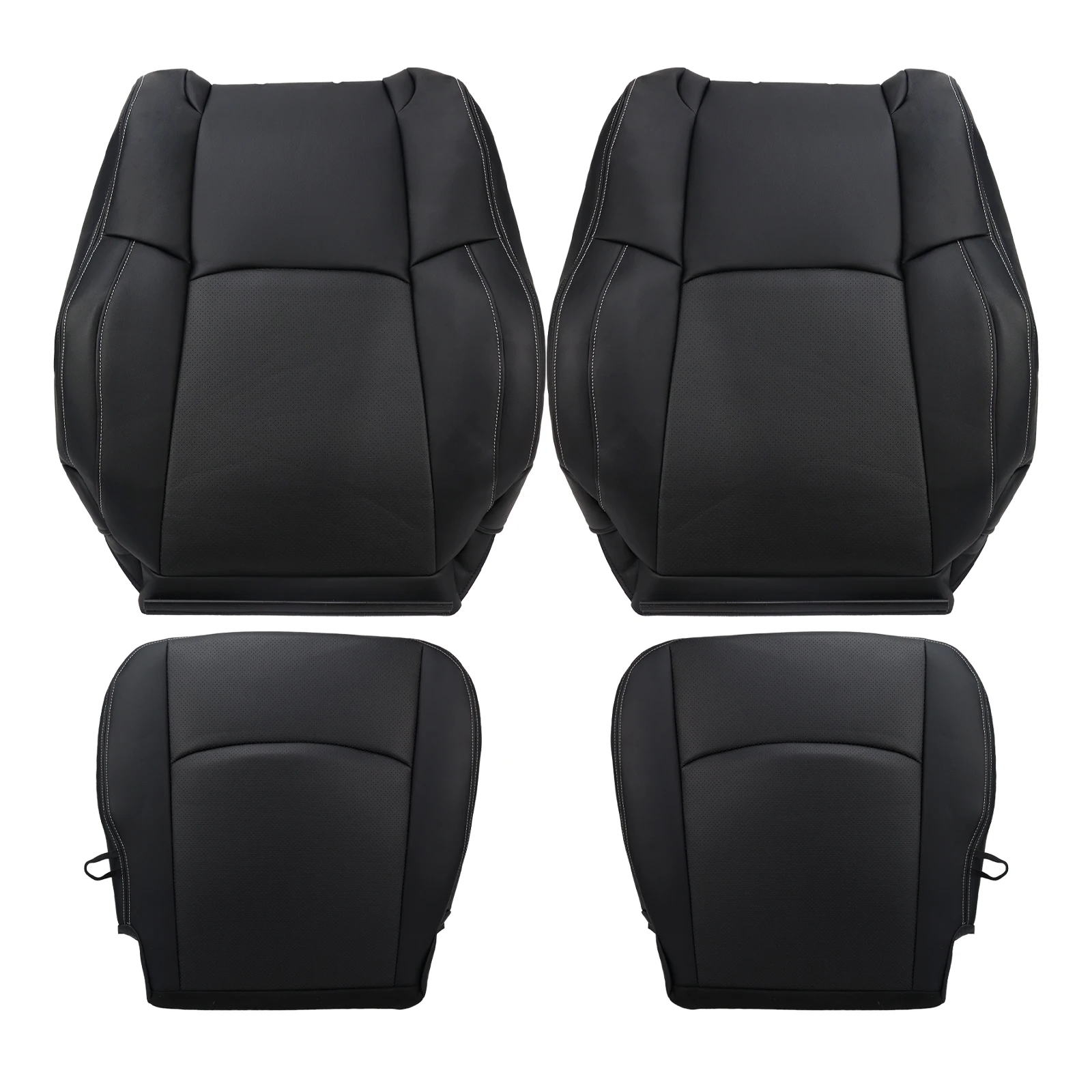 

Совместим с Ram 1500 2500 3500 4500 5500 L-aramie 2013-2018, чехол на сиденье со стороны водителя/пассажира, нижние/задние кожаные чехлы на сиденья