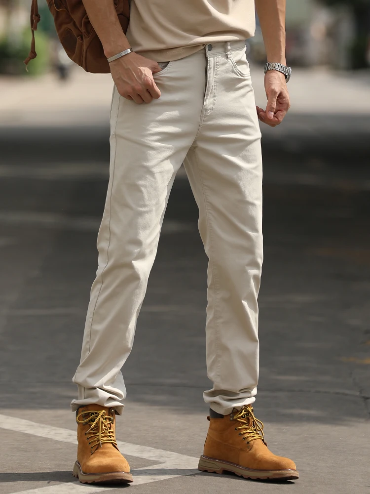 

American Retro Casual Pants Men's Autumn New High-End Slim Straight Jeans Men's Slightly Elastic Long Trousers