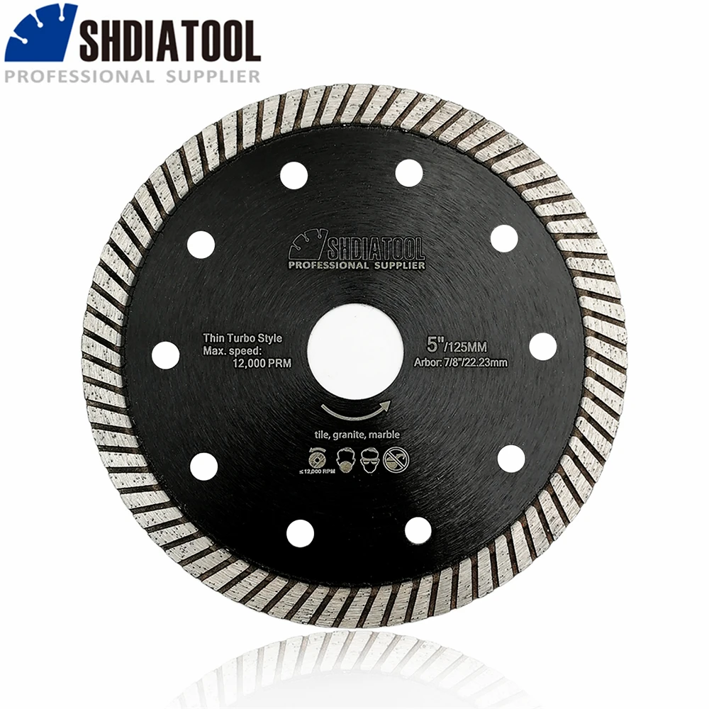 Imagem -02 - Shdiatool-superthin Diamante Turbo Lâmina de Serra Disco de Corte de Telha Cerâmica Mármore Cortador de Serra Circular 410 Diâmetro de 100250 mm pc Pcs