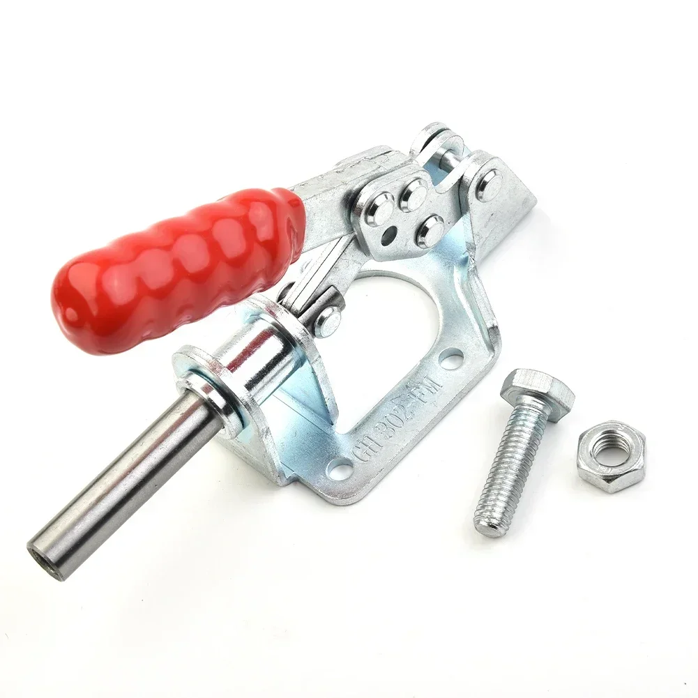

GH 302FM toggle clamp with push pull type hand tool 300 lbs/136 kg holding capacity and controlled lever for safe operation