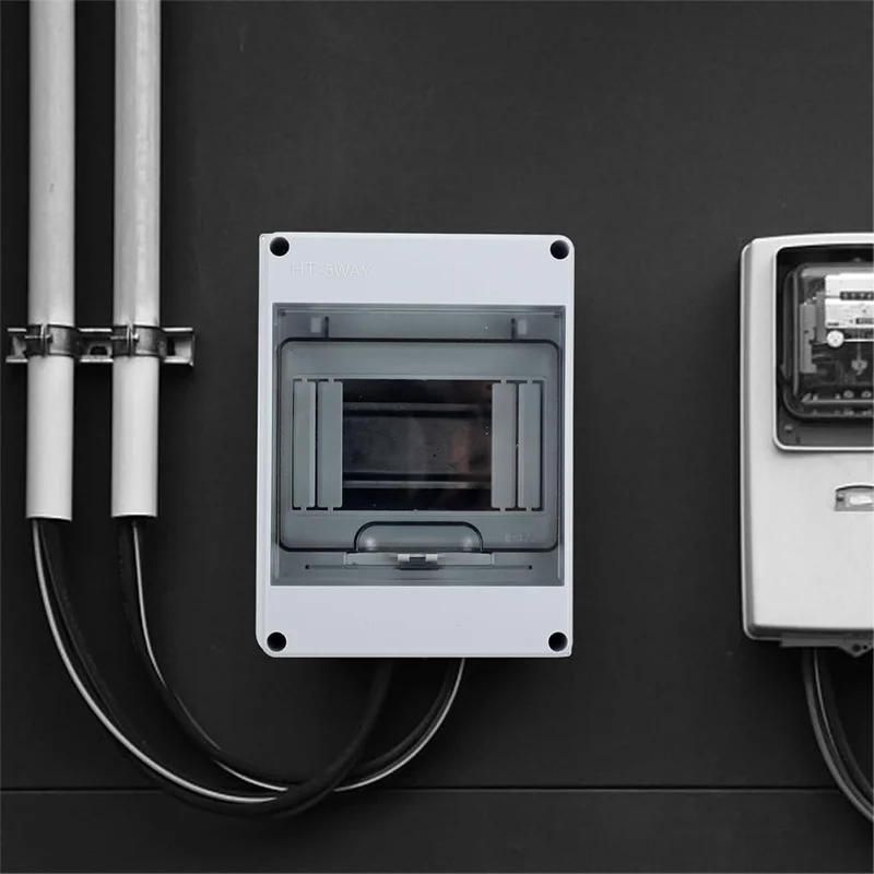 HT Series 5/8/12/15/18/24 Ways IP65 Waterproof Electrical Distribution Box Circuit Breaker PC ABS Plastic MCB Power Junction Box