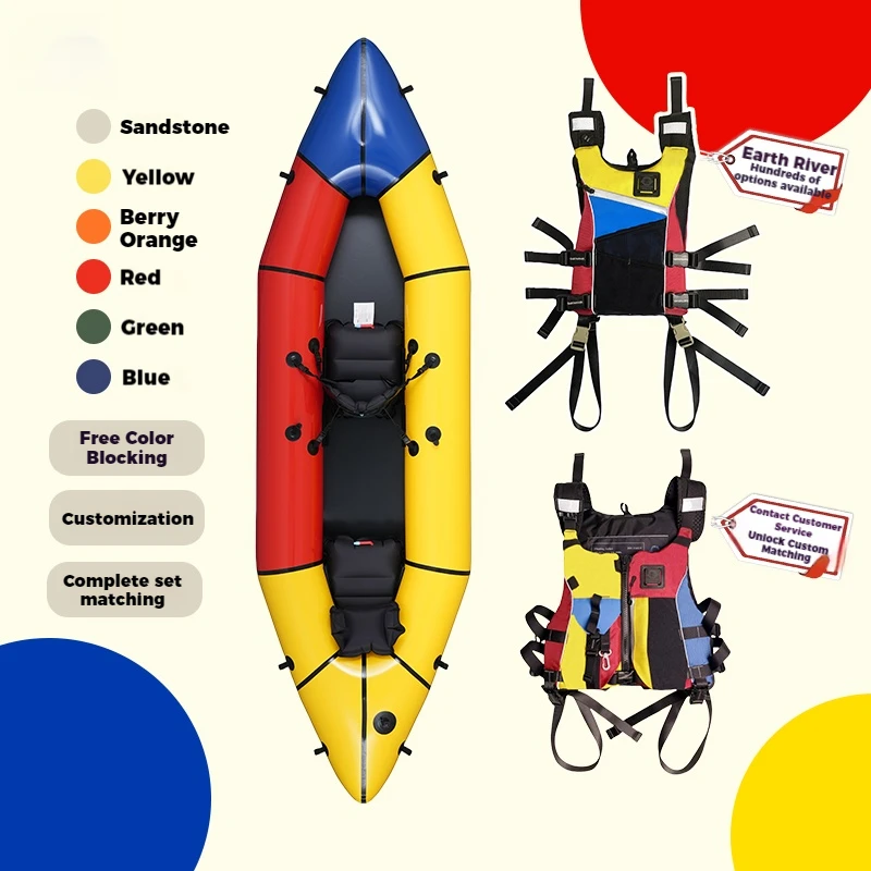 Ultra Light Inflatable Kayak Portable 1 Person Fishing Canoe Anti-Collision Durable Design Custom Gear for Outdoor Adventures