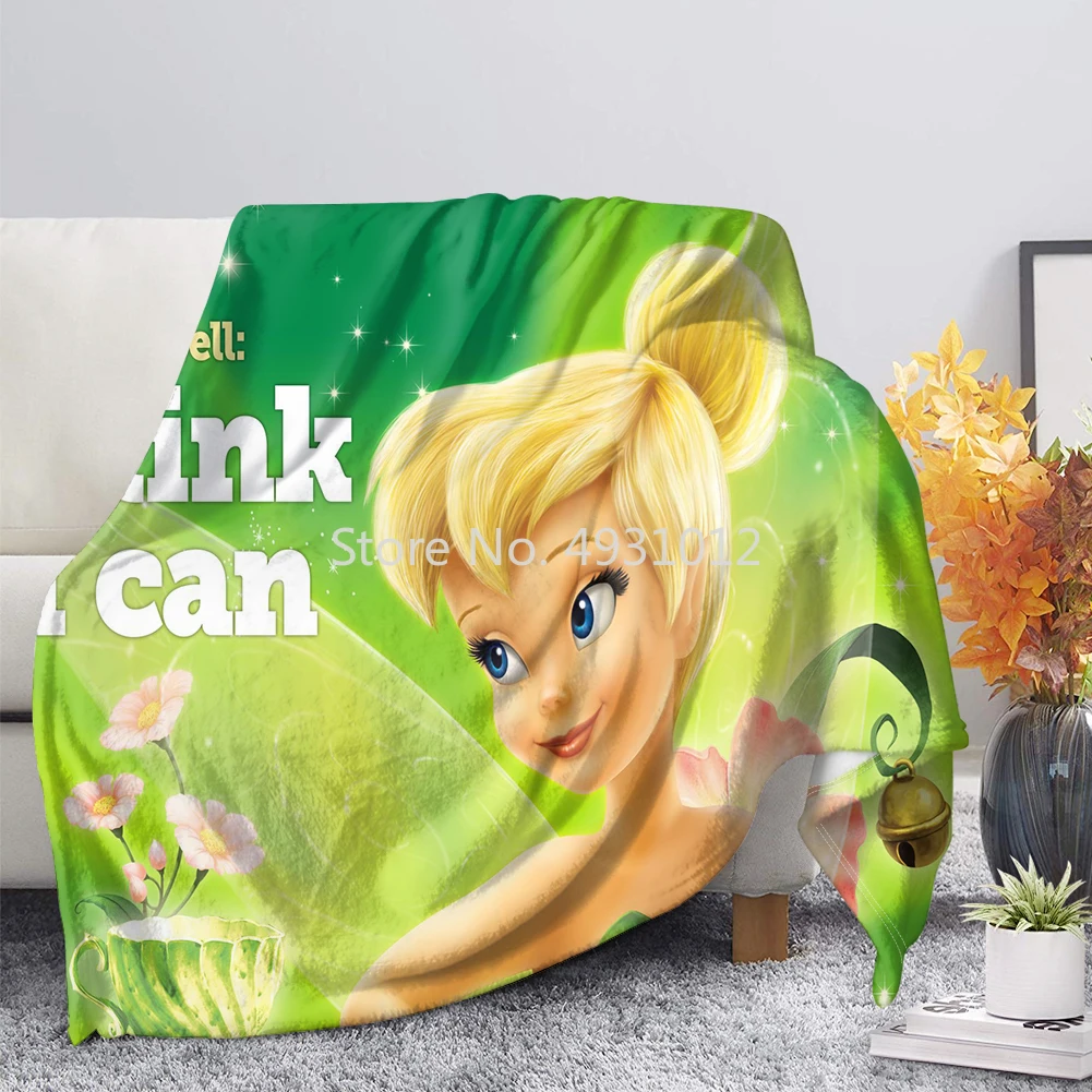 Disney Tinkerbell Flower Fairy Blanket Snow White Princess Throw Quilt Sofa Office Nap Children Kid Bedlinen Cover Bed Sheet