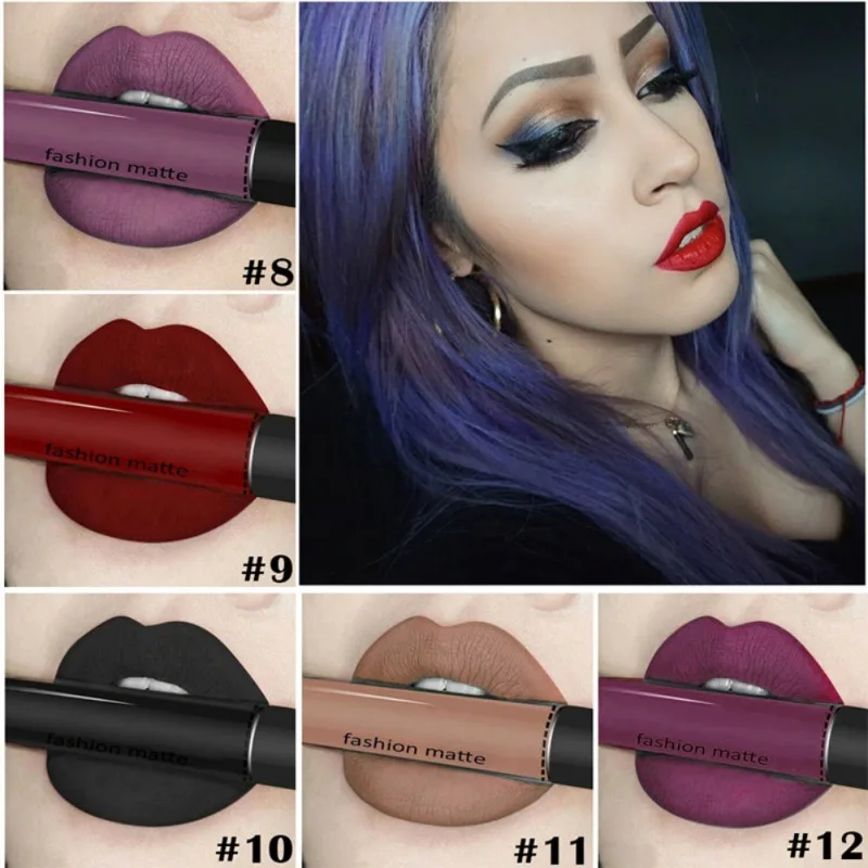 17 Color Sexy Black Matte Lipgloss Chocolate Liquid Lipstick Matte Long Lasting Waterproof Cosmetic Beauty Makeup Lip Glaze