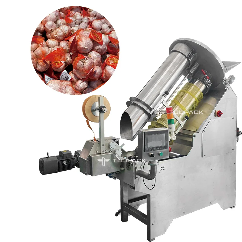 Máquina envasadora automática de bolsas de red de patatas, máquina envasadora de bolsas de malla de jengibre, máquina envasadora de bolsas de malla de frutas cítricas para superm, 123