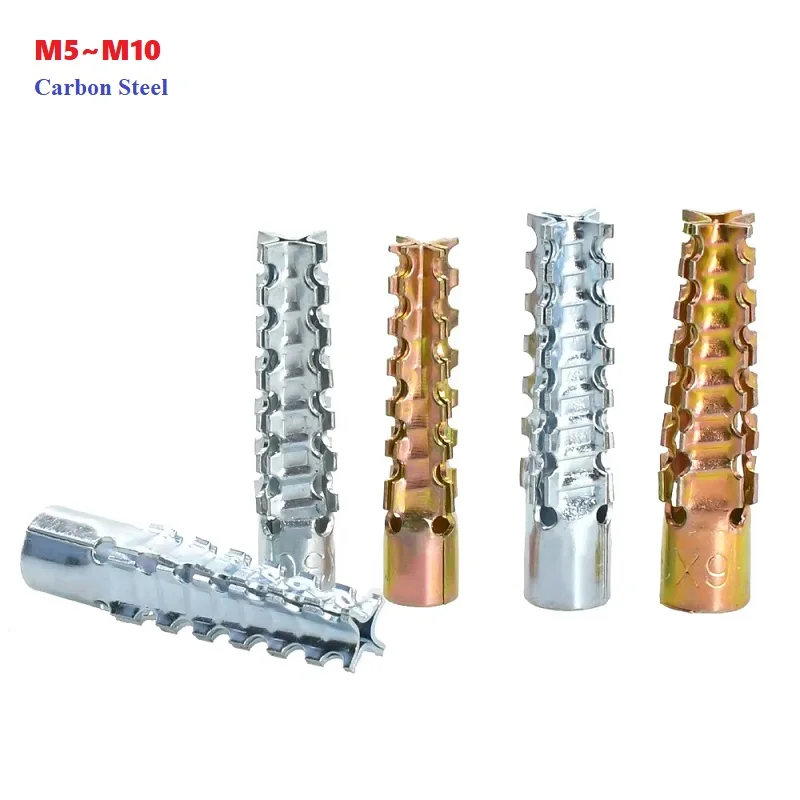 

Metal Anchor Expansion Tube Pipe Serrated Steel Wall Anchors For Concrete Wall Fasteners Self Tapping Screws Bolts M5 M6 M8 M10