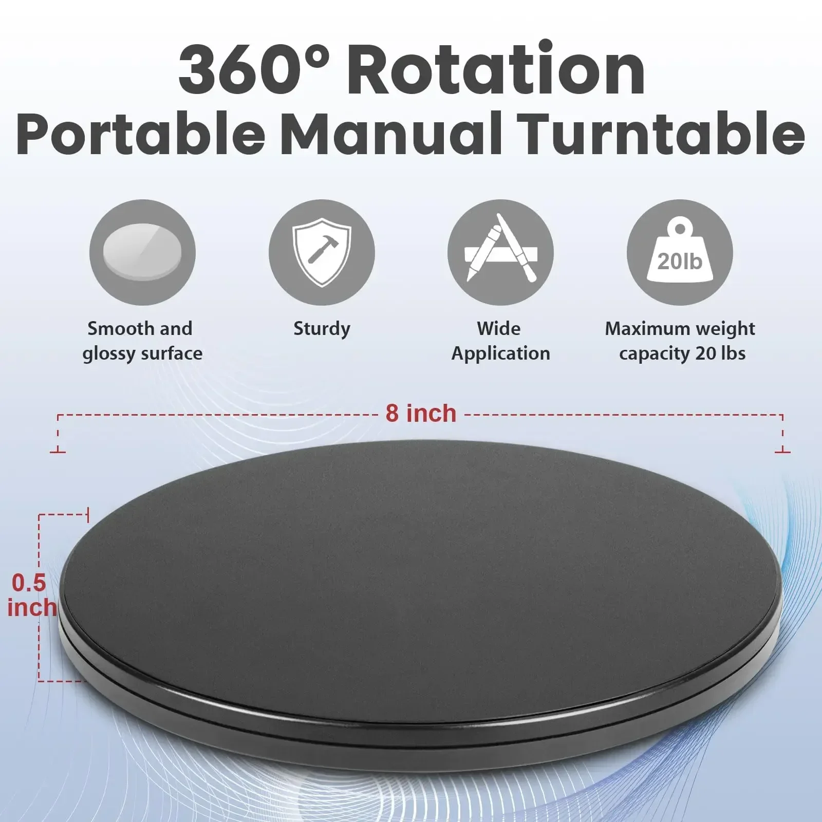 Creality Official 8 Inches 360° Rotating Manual Turntable for CR-SCan Otter/CR-Scan Raptor/CR-Scan Ferret 3D Scanners