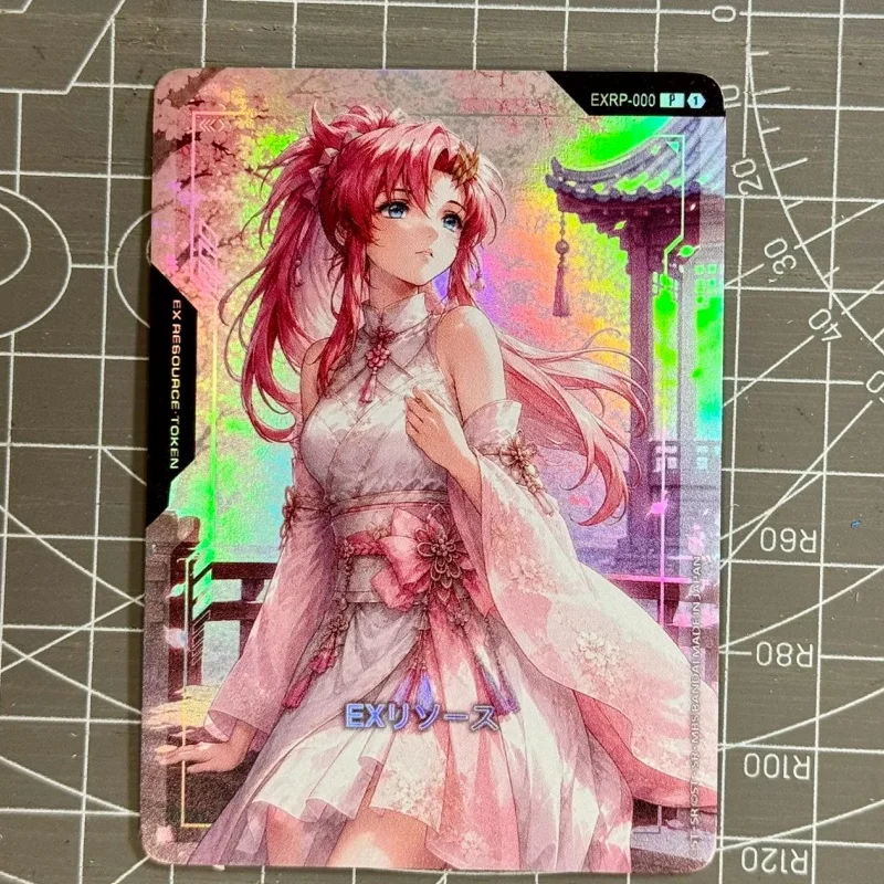 Suitable for Gundams DIY Lacus Clyne Cheongsam EX Resource Token Card Laser Flash GCG Game Collection Card Toy Gift