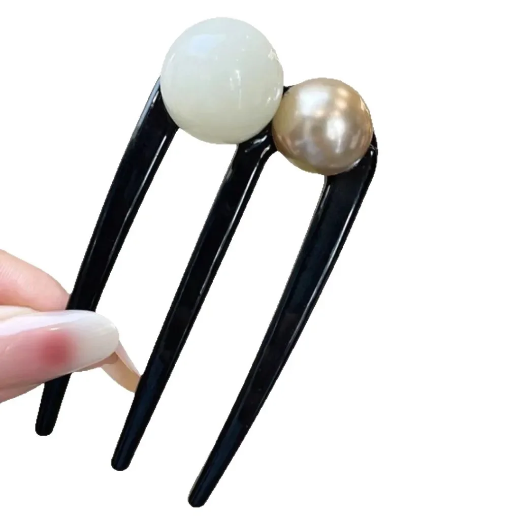 ثلاثة الأسنان حبة قطعة أثرية الكرة اليومية أغطية الرأس على شكل حرف U دبوس الشعر الإناث عودة رئيس القرص المتقدمة الفتيات النساء إكسسوارات الشعر