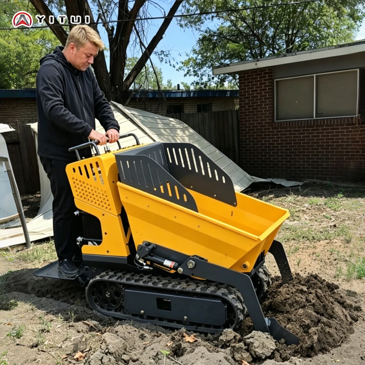 

2026 All Terrain Mini Crawler Dumper Hydraulic Dump Truck Labor Saving For Farm Orchard Garden Mud Road Carrying Customized