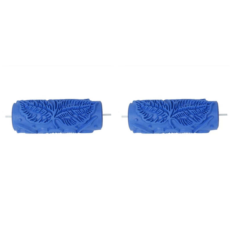 2Pcs 15Cm Blue Floral Pattern Roller