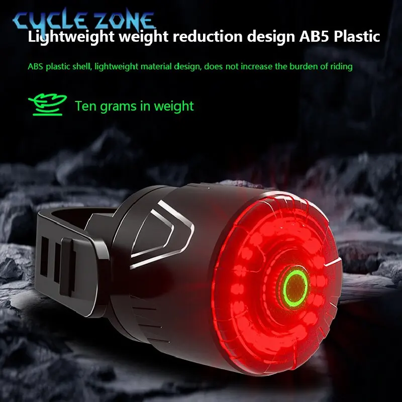 

Smart Bike Tail Light Type-C Charging Night Bike Warn Rear Lights Cycling Safety Dual Bracket LED Bicycle Red Lamp MTB Taillight
