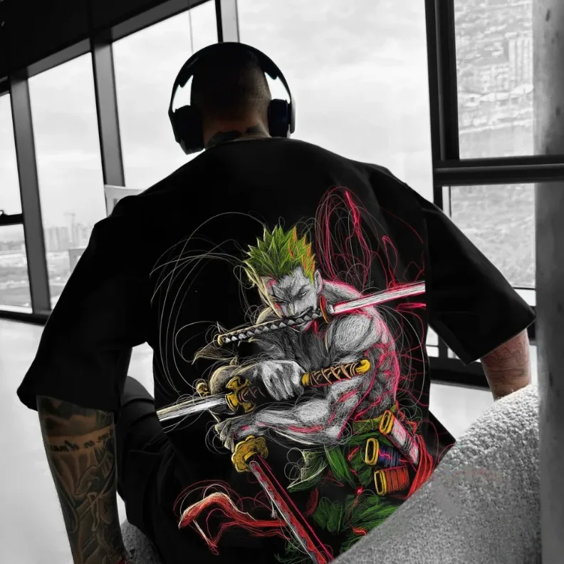 

2026 Minimalist Line One Piece Drop Shoulder T-shirt, Casual Commuting Versatile Loose Unisex Short Sleeve