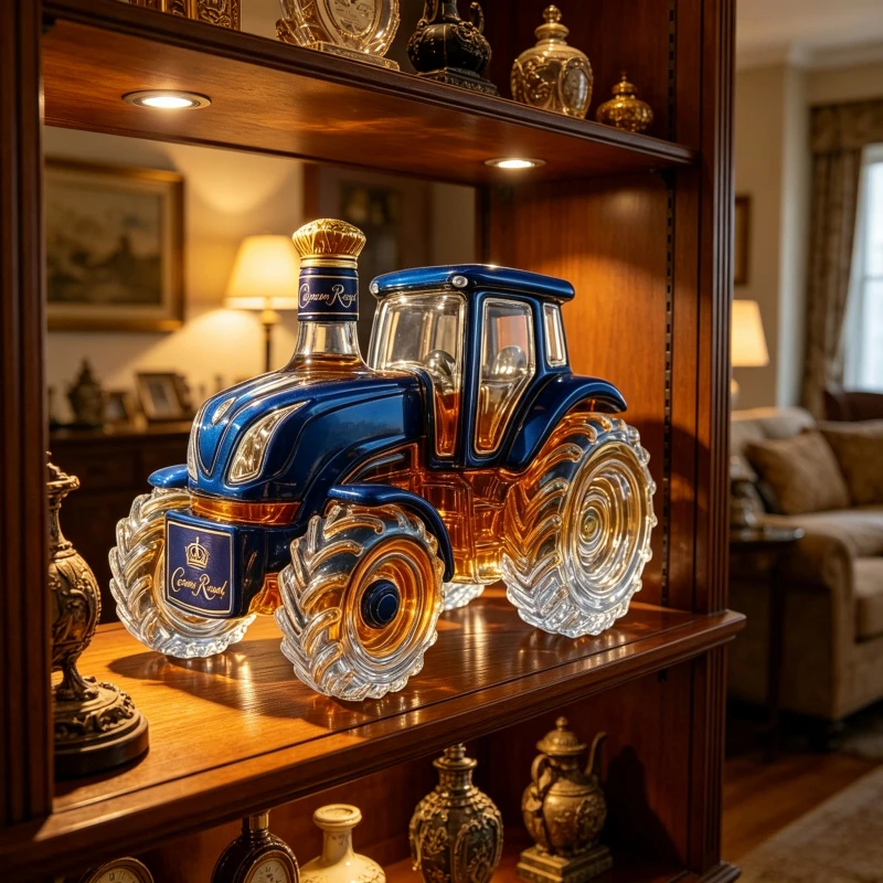 Premium Tractor Design Whiskey Decanter Glass Liquor Bottle Barware Collection Ornaments
