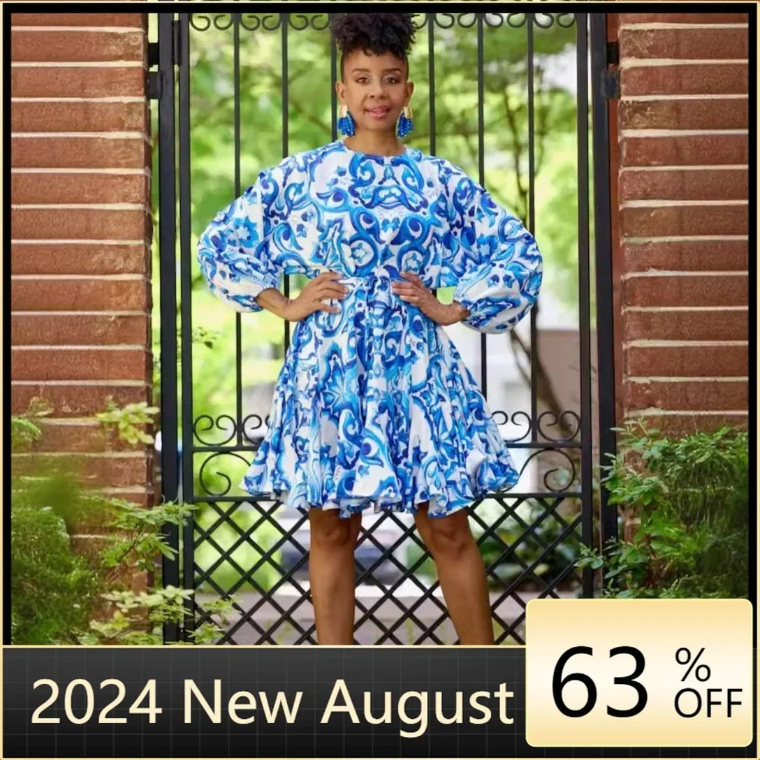 

Elegant African Dresses For Women Dashiki Summer Autumn Midi Dress Ladies Traditional African Clothing Fairy Long Dress