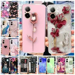 For Realme C67 4G 2024 Case Popular Flower Transparent TPU Silicone Soft Back Cover on Realme C67 RMX3890 RealmeC67 4G Protector