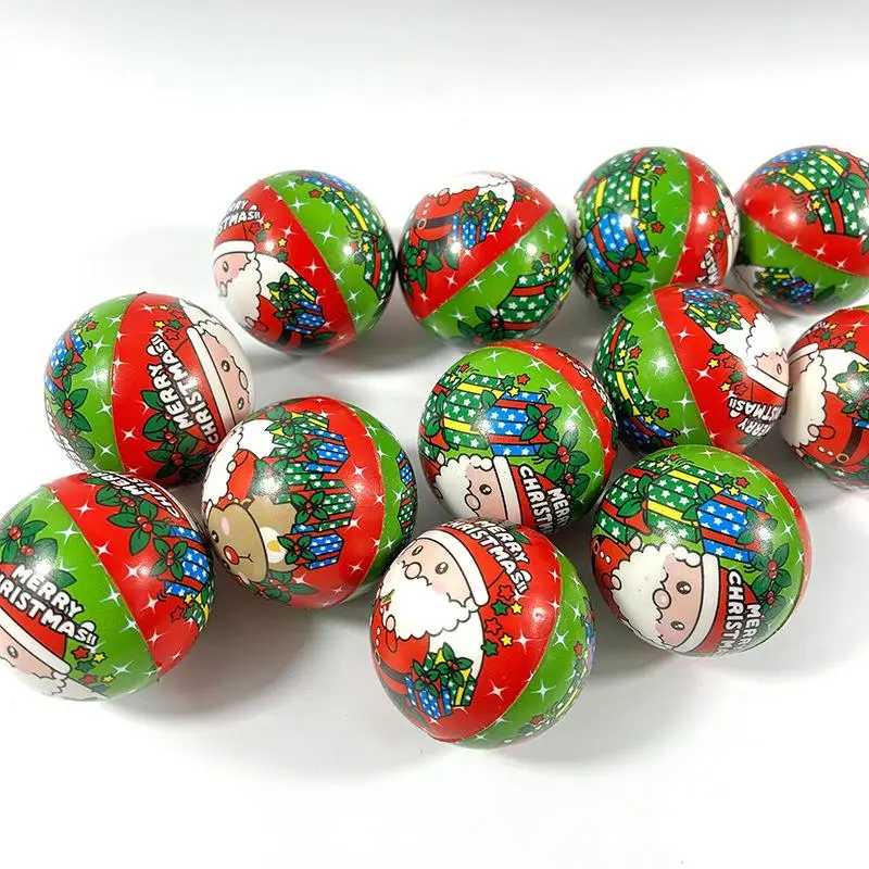 12 個クリスマスツリーサンタクローススクイーズおもちゃ弾むボールおもちゃスローリバウンド抗ストレスソフトおもちゃクリスマスデコレーションパーティーの記念品