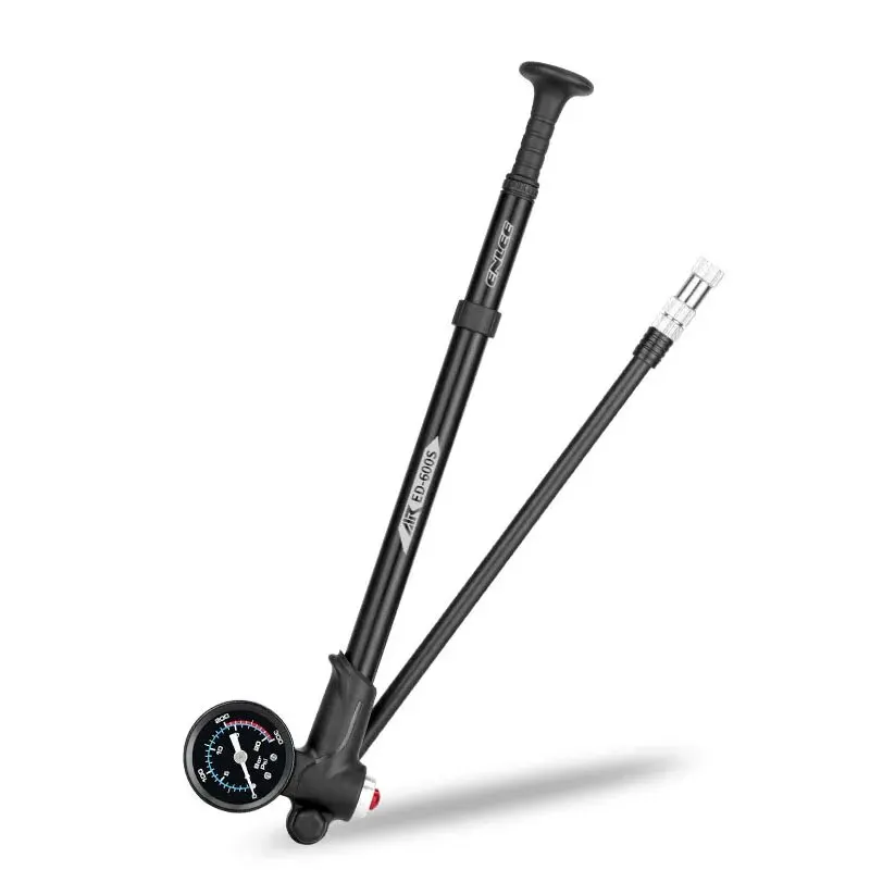 ENLEE Bicycle Front Fork Pump Mountain Bike With Meter High Pressure Pump American And French Universal Inflatable Pump 300PSI