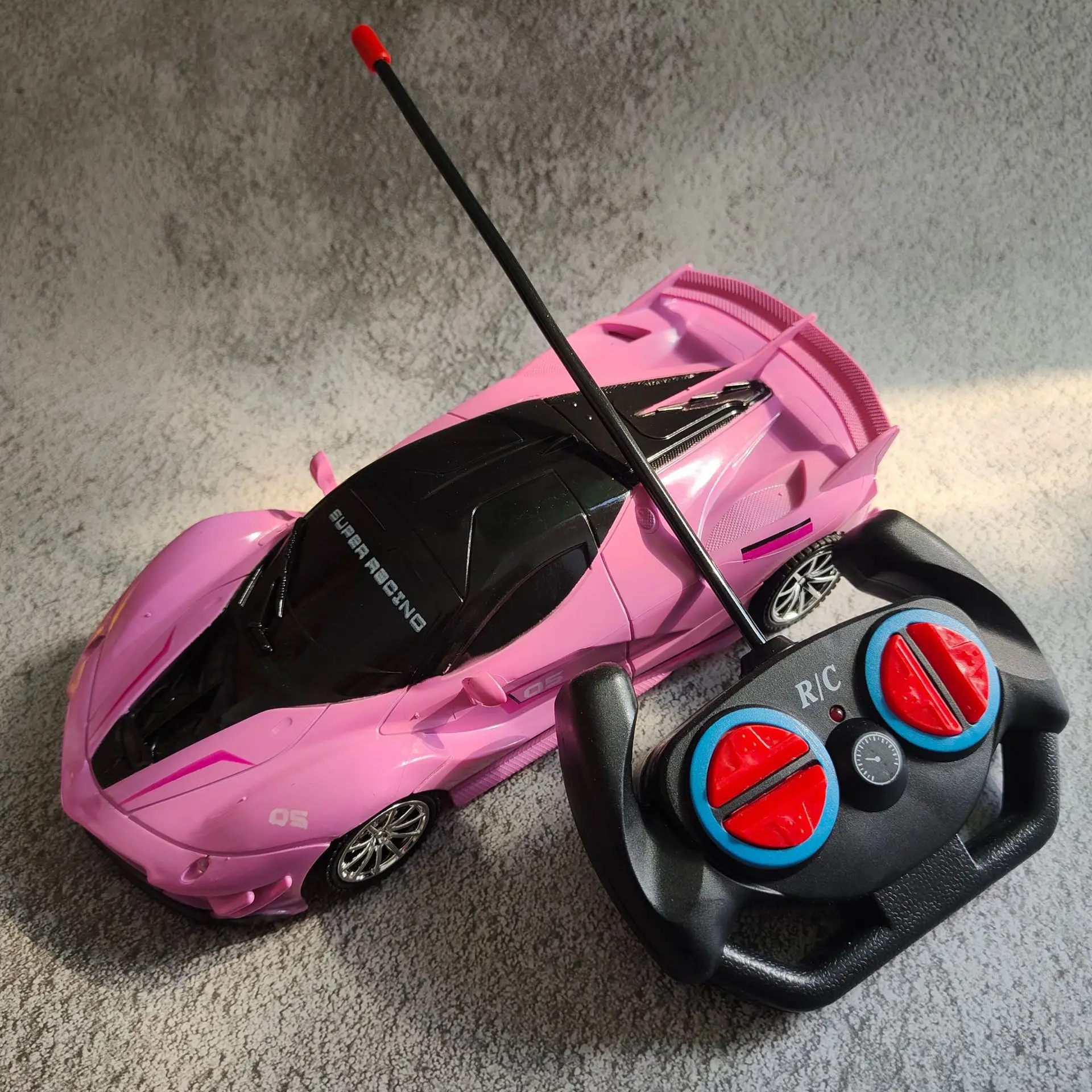 Four way 2.4G remote control car electric toy car 1:18 charging high-speed drift children's lighting plastic toy Christmas gift