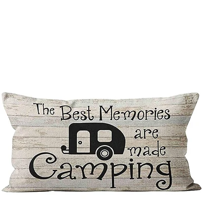 Vintage Linen Pillow Cover, 40x60cm Pillowcase Home Interior Decoration Lumbar Cushion Cover, Sofa Bed RV Cushion Cover