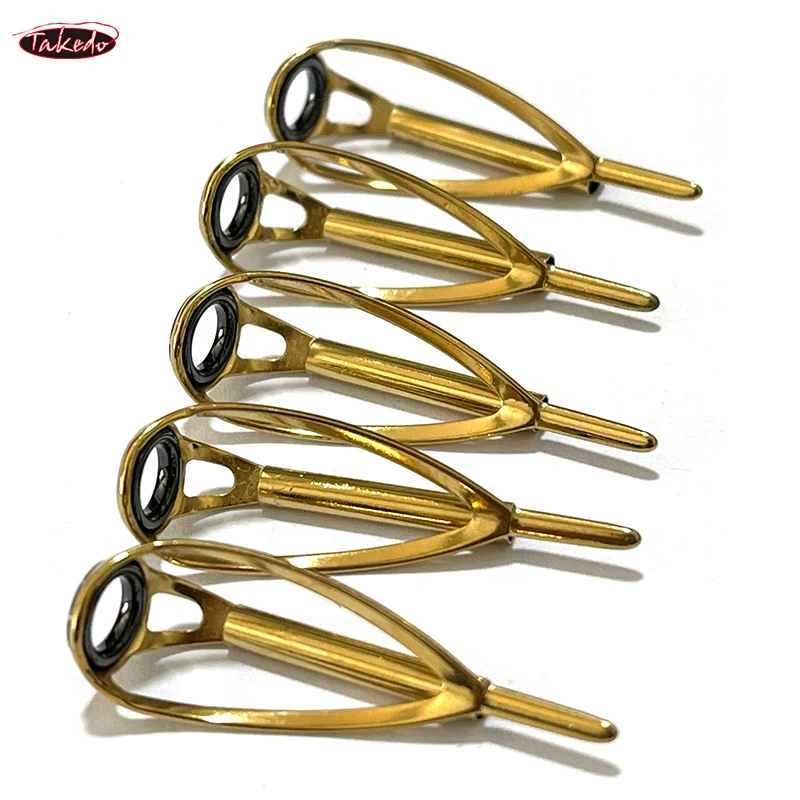 TAKEDO TN75-1 5 Sets Spinning Medium Fishing Rod Guide Stainless Steel Bracket Ceramics Rings DIY Fishing Rod Accessories view 4