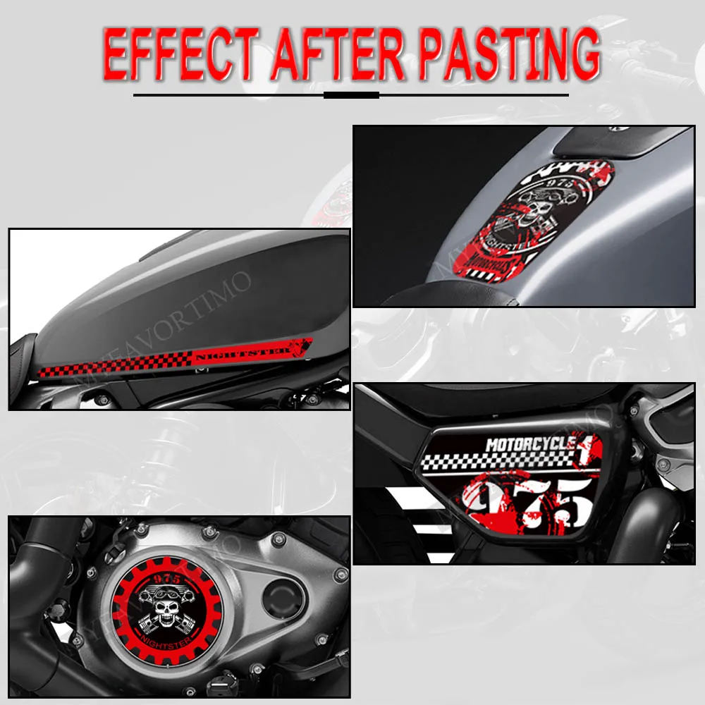 2022 2023 sepeda motor untuk Harley Davidson Nightster 975 RH975 stiker pelindung tangki bantalan Kit tubuh Fender Shell knalpot