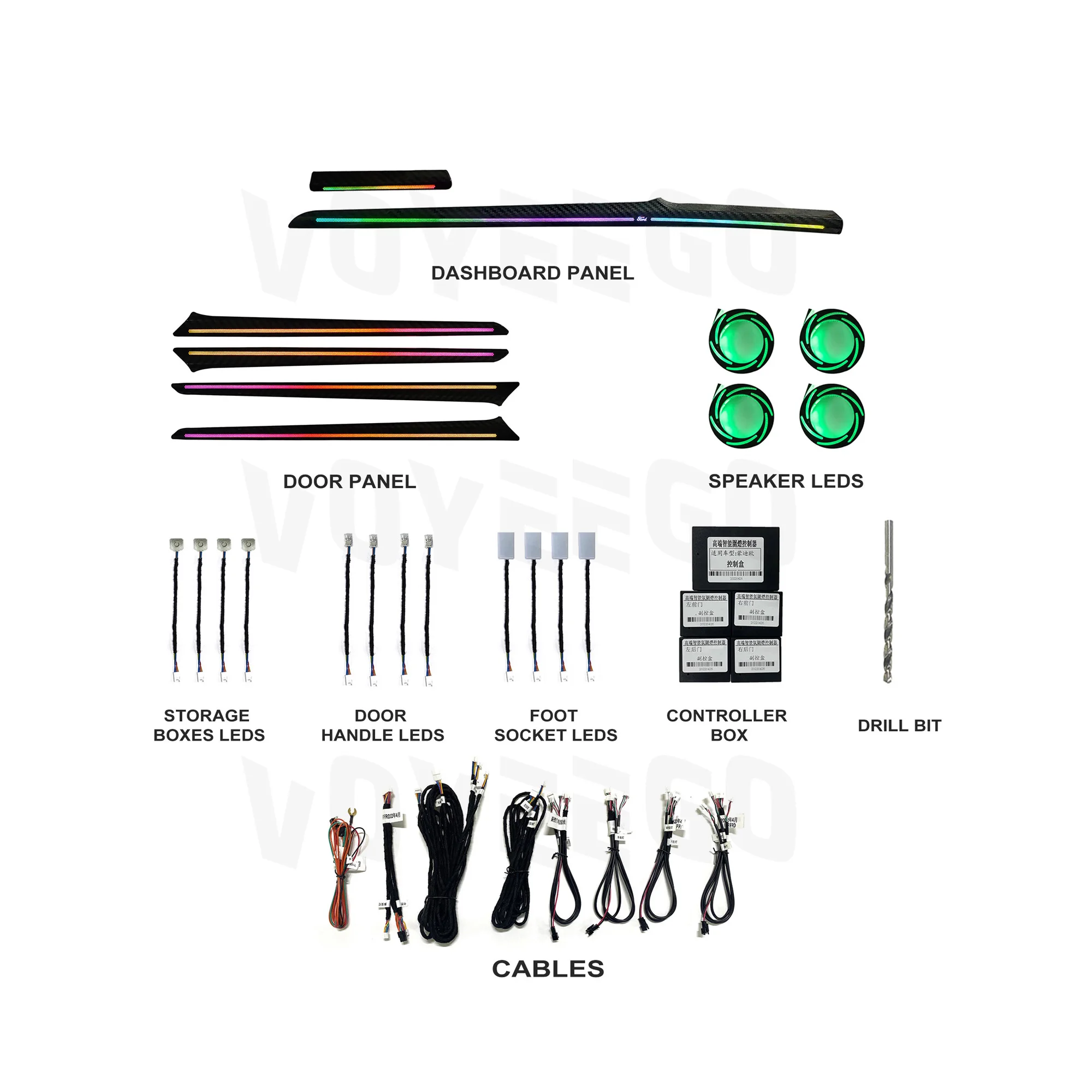 

Voyeego Car Ambient Lighting Led Upgrade Interior Ambient Light for Ford Mondeo 2013-2020 Ambient Lighting Led Car