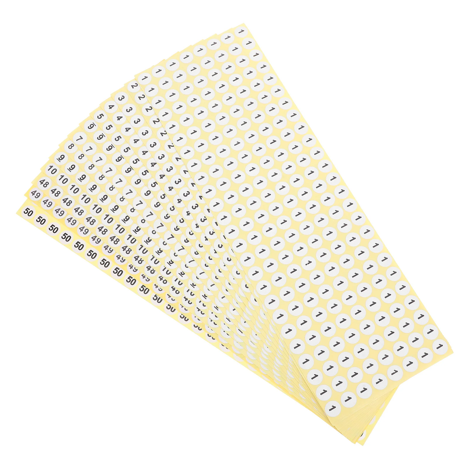 50 Sheets Number Stickers Round Number Decals Numbered Label Sticker for Inventory Classroom and Office Planner Stickers