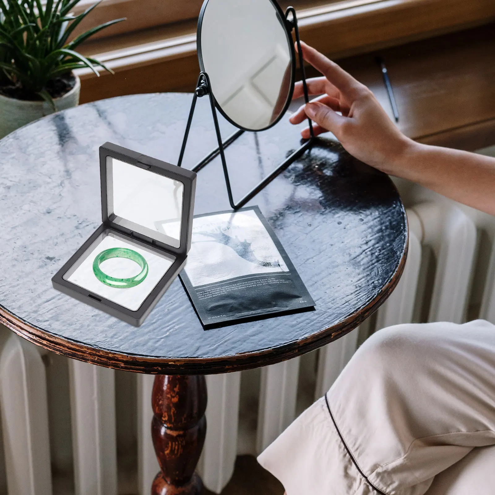 

6Sets Floating Jewelry Display Stands High-Quality ABS Pe Material Oxidation-Proof Transparent Storage Racks for Rings