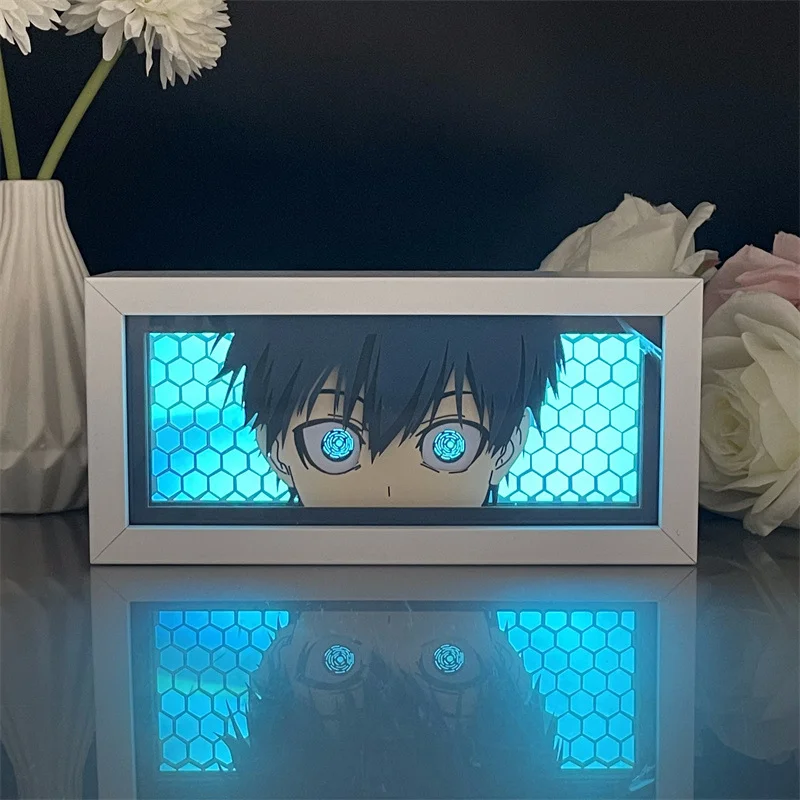 Anime BLUE LOCK world cup LED Paper carved lamp Anime Figure Isagi Yoichi Chigiri Hyoma 3D Night Light bedroom Decoration lamps