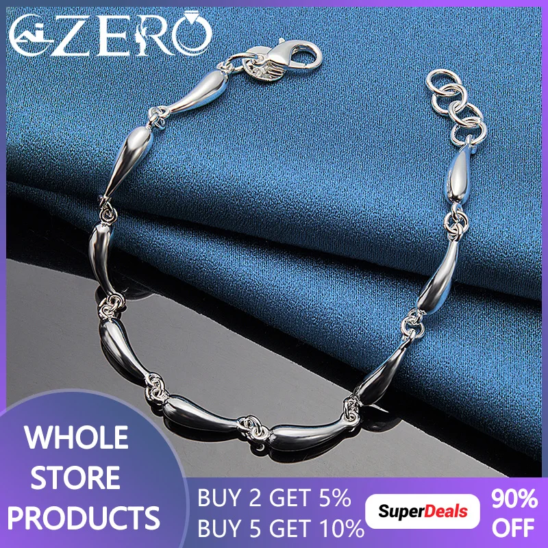 

ALIZERO 925 Sterling Silver Water Drop Bracelet For Women Wedding Engagement Party Lady Fashion Jewelry Gifts