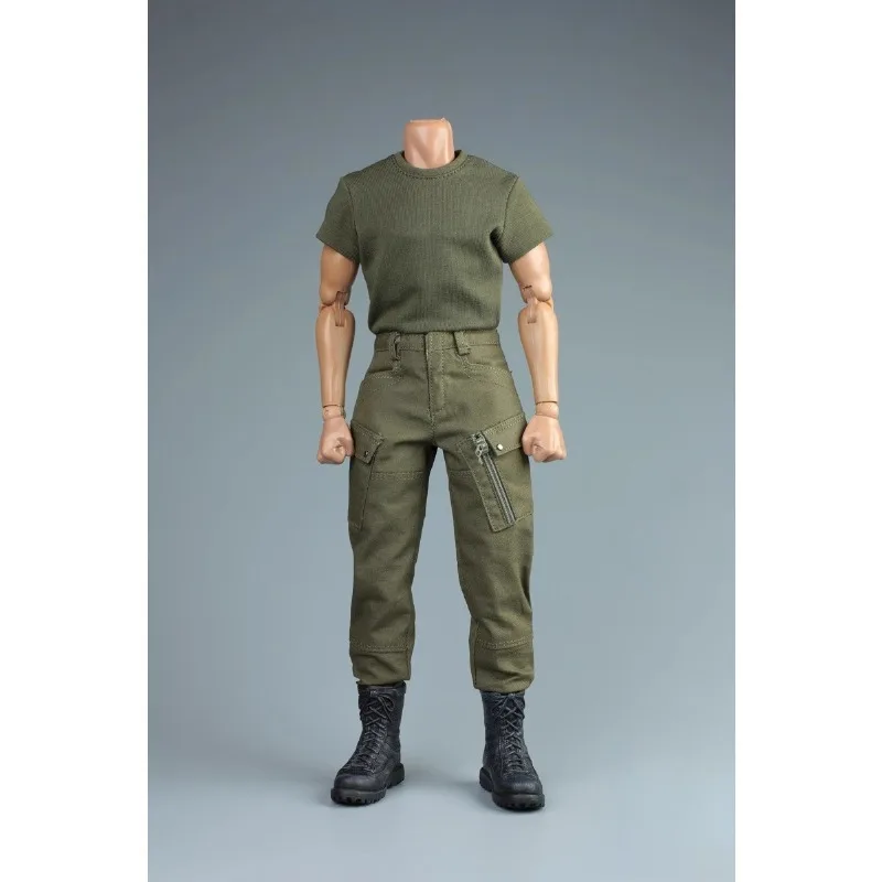 Acessório de soldado escala 1/6, camiseta, calças de combate, calças militares, modelo de roupas para figuras de ação de 12 polegadas, acessórios corporais