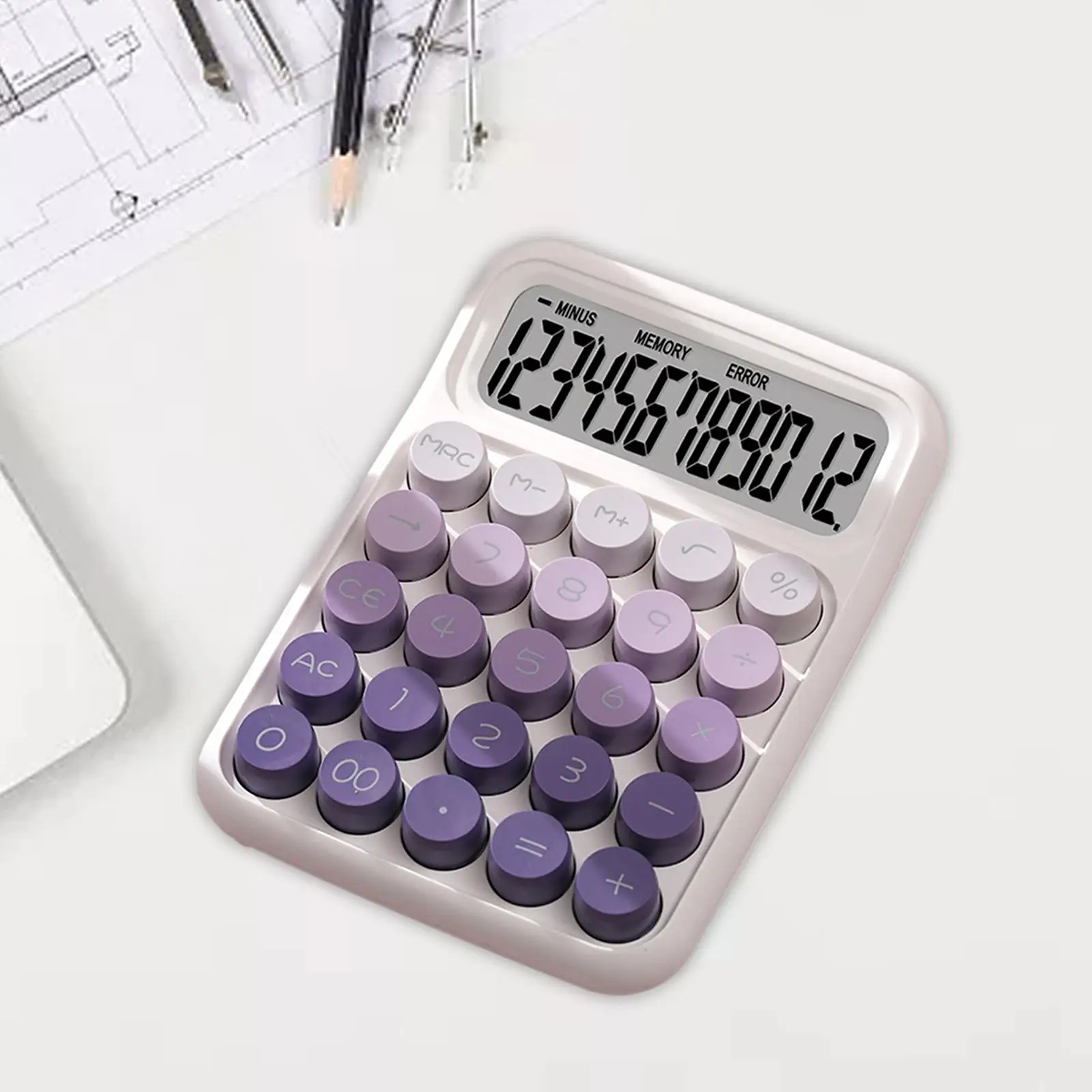 Compact Mechanical Calculator with Large Display for Everyday Math Tasks