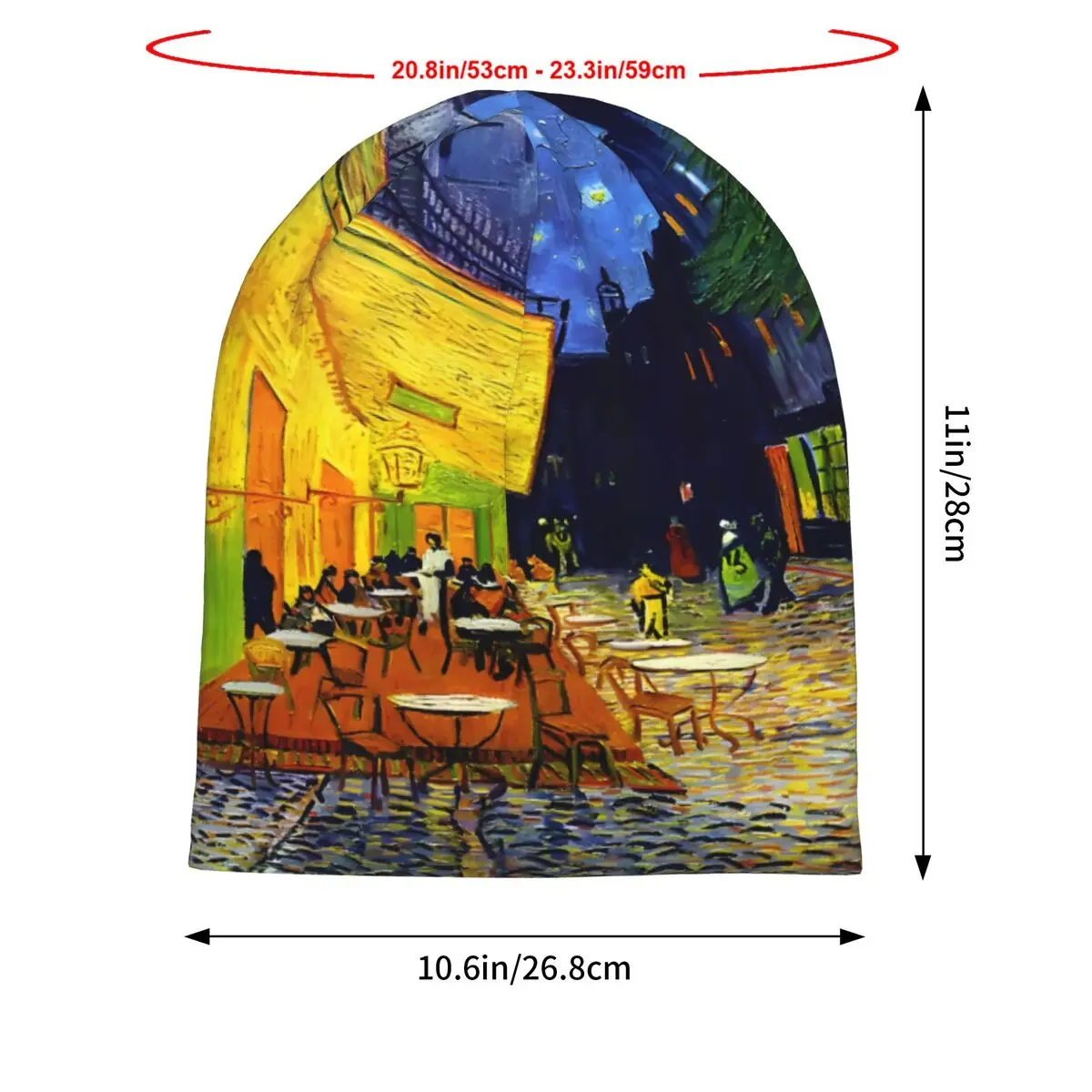 Cafe Terrace At Night Van Gogh Beanies Caps Fashion Bonnet Unisex Soft Hats