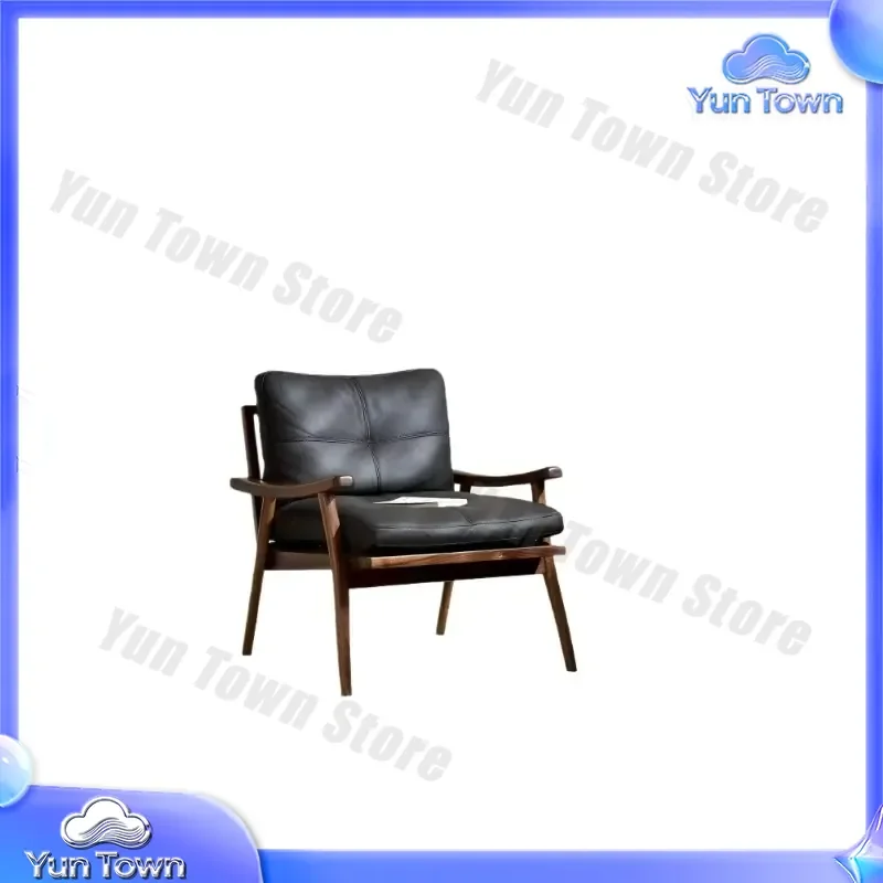 for Brown Solid Wood Frame Single Sofa Chair Modern Leisure Living Room Seat Sofa for Small Spaces Apartment Bedroom