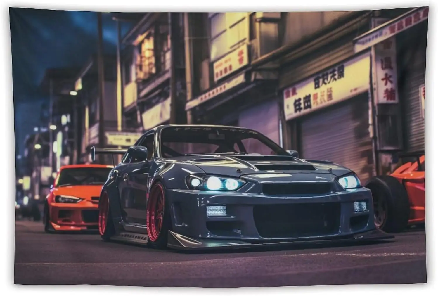 High Quality JDM Car Art Poster Print Night Street Aesthetic Wall Decor Tuner Vehicle Automotive Anime Gift For Skyline Nissan