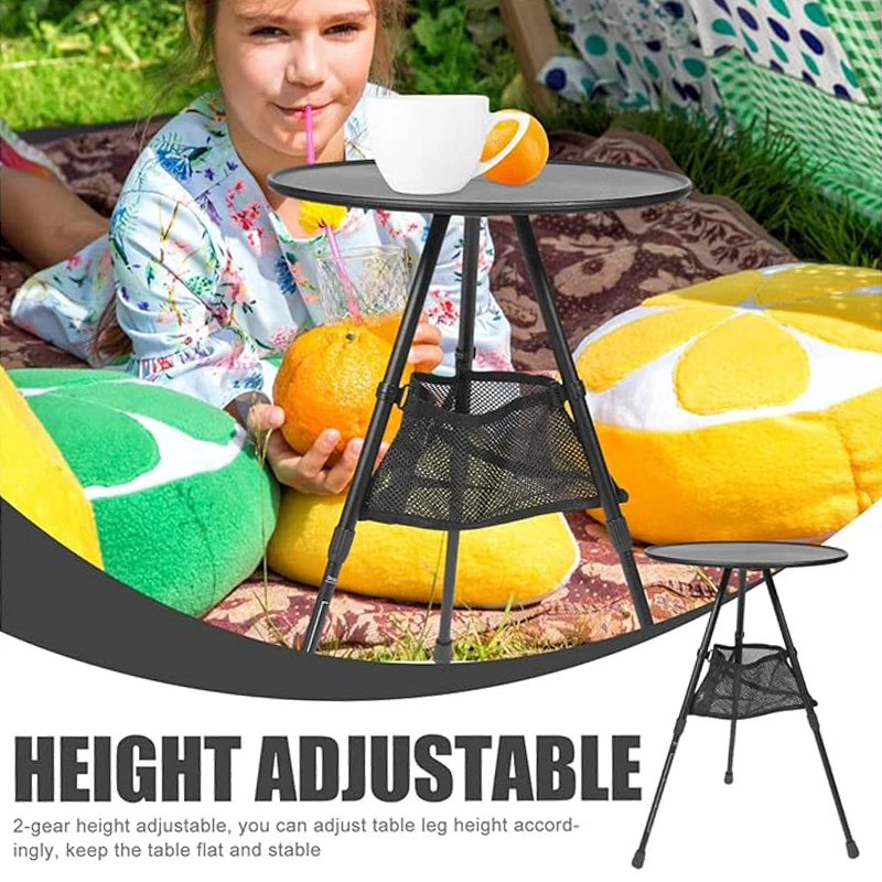 Outdoor Camping Table Protable Folding Round Table Aluminum Alloy Mini Foldable table Adjustable Coffee tables Cool camping gear