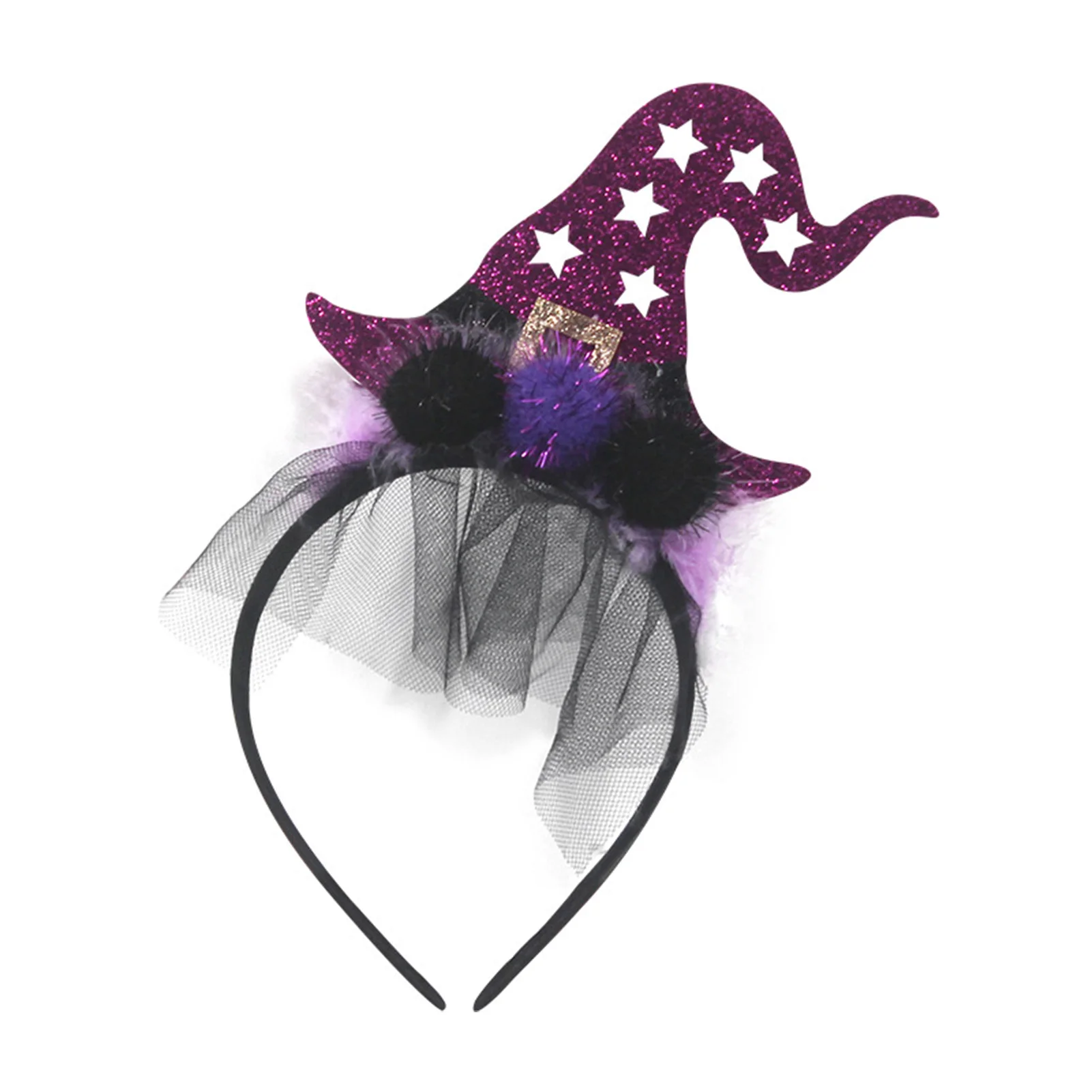 

2025 Witch Hat Headband Halloween Festival Party Sequins Kids Adult Hairband Women Girls Hair Accessories Party Favor Gifts