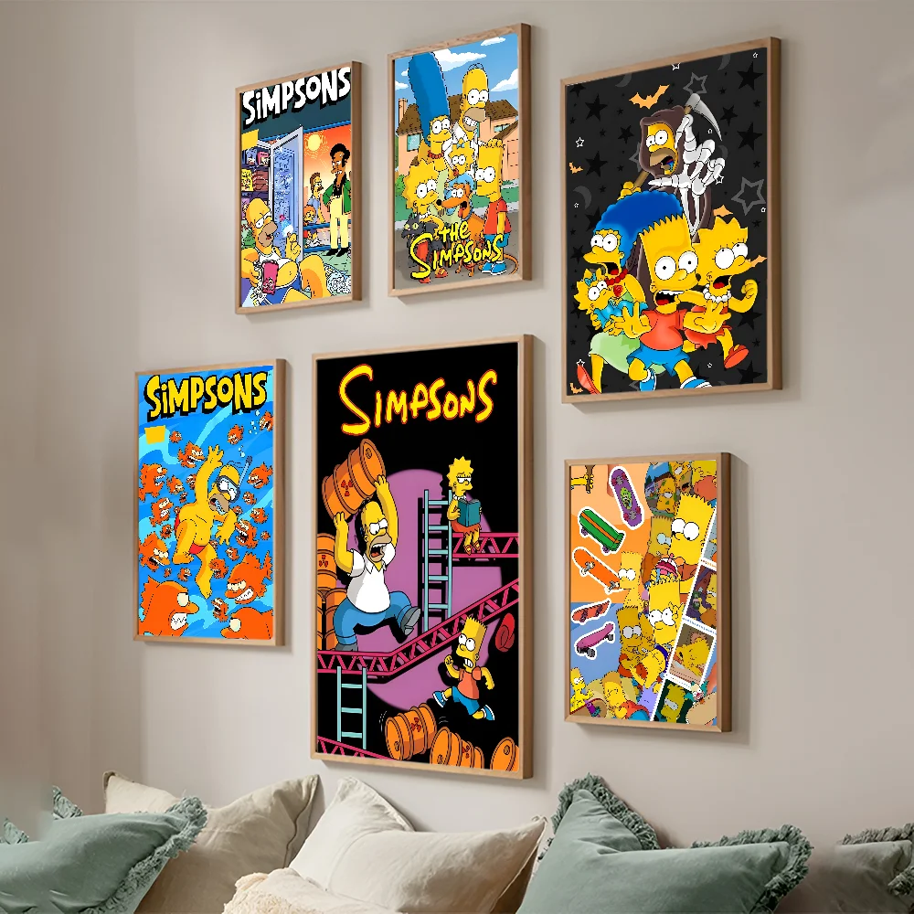 Cartoon T-The Cool S-Simpsons Self-adhesive Art Poster Whitepaper Sticker DIY Room Bar Cafe Wall Decor