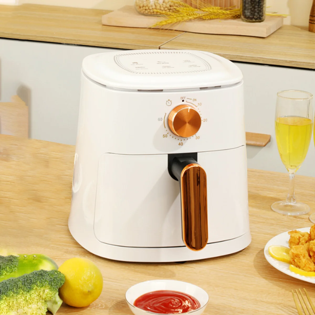 1pc Air fryer, electric fryer, oil-free fryer, with touch control, suitable for household sizes and kitchen cooking essentials