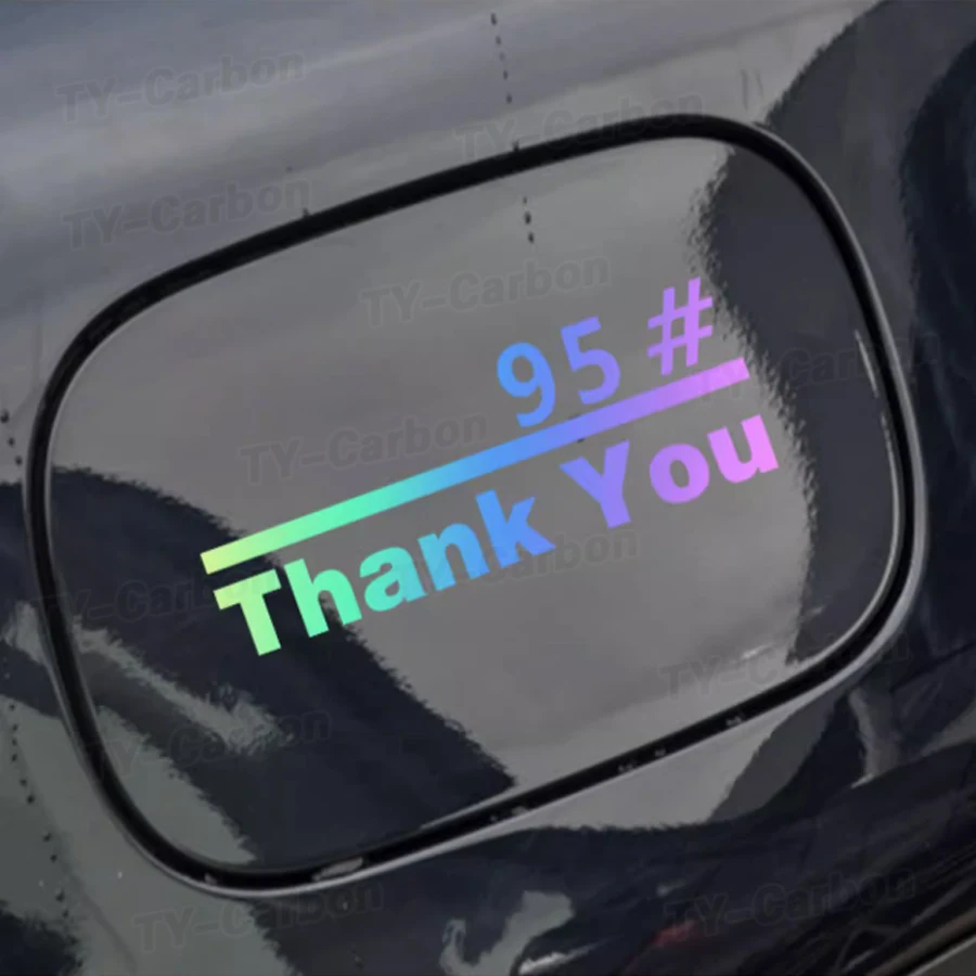 Thank you sticker personalized car fuel tank cover sticker creative plus No. 92 gasoline 95 No. 98 oil-type tips Black white